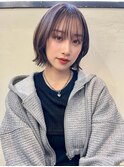 フェイスレイヤーボブ 透明感カラー 切りっぱなしベージュt216