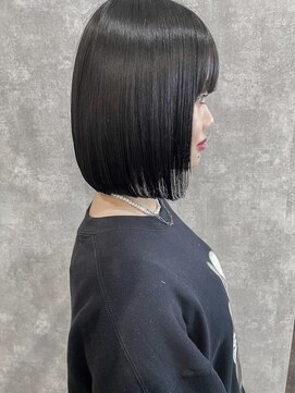 ランガリ ヘアアンドスパ(Rangali Hair&Spa) 【別府　Rangali】ブルーブラック、黒髪ボブ、ボブ