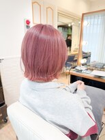 ネオリーブ チロル 横浜西口店(Neolive CiroL.)&nbsp;シアーピンク/ハイトーンボブ/デザインカラー【横浜】k