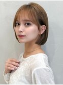 ナチュラルカールデザインカラーサイドバング艶感イメチェン