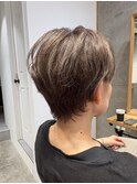 ◇大人40代50代60代ショートボブ丸みショート白髪ぼかし