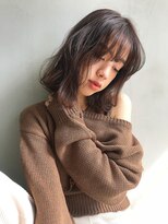 レイヤーカット/デザインカラー/ウェットヘア/オリーブベージュ