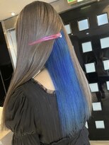 ヘアメイク フォックス 錦店(hair make FOX) ロングヘア×インナーカラーブルー