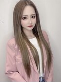 シールエクステで韓国ヘアストレート　ワンホン　表参道