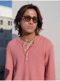 ブリーチカラー　メンズカット　ミディアム　ハイライトカラー