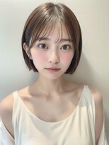 ムウ 難波(MOU)&nbsp;ナチュラルボブルフ黒髪ネビージュ小顔ワンレン20代30代40代50代