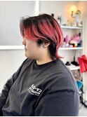 センターパートマッシュウルフ