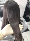 ワンレングスベースの縮毛矯正