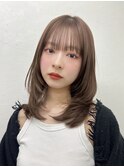簡単スタイリング/伸ばしかけヘア/小顔ヘア/ブリーチなしカラー