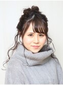 お団子ルーズ簡単ヘアアレンジ