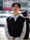 黒髪センターパート◎マッシュ×ブルーブラック《堀江臣吾》