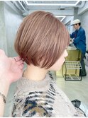 大人ショートボブ丸みショートカットマッシュショート前髪あり