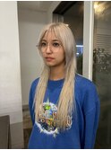 ホワイトブリーチハイトーンロングカラー