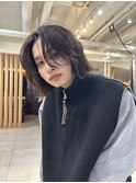 =メンズボブ/ダークアッシュ/ニュアンスパーマ/MAN’S HAIR