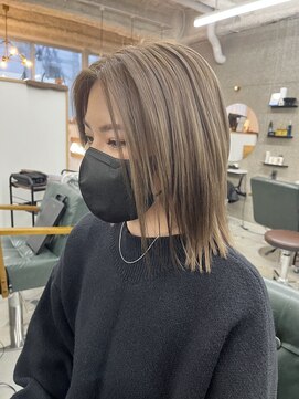 メルシー 福岡天神店(Merci) 【Merci☆Nana】ケアブリーチでくすみグレージュ♪