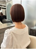 似合わせボブ/マロンベージュ/細めハイライト