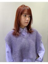マイル 渋谷(mile)&nbsp;ブリーチなしダブルカラーオレンジ×レイヤーカット