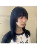#ネイビーカラー#ブリーチありカラー#ケアブリーチ