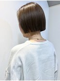 【吉田江梨】暖色ボブ地毛風ストレートパーマニュアンスカラー