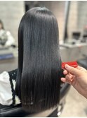 【艶髪】暗髪×縮毛矯正でモテ髪仕上げ