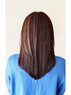 ミディアムレイヤーカット　髪質改善酸熱Vertex+カラー