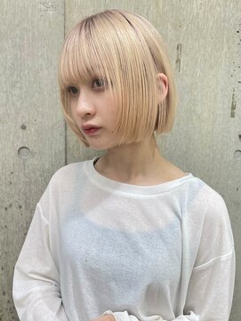 サンクマーケット 渋谷(cinq MARKET) ダブルカラーショートウルフカットショートボブレイヤー前髪あり