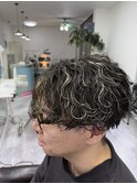 波巻きパーマ×ハイライト
