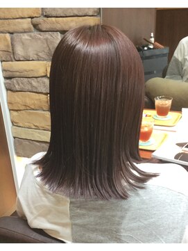 カプア 仙台駅前店(Kapua) 透明感カラーベビーピンク 切りっぱなし外ハネボブ10代20代