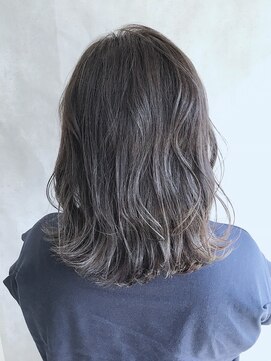 ムウ 難波(MOU) 3Dハイライト_毛先パーマことりベージュウォーターフォール