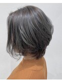 前下りショート×ハイグレージュ