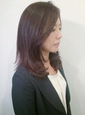 大人女子のセミロングパーマ☆レイヤー/ワンカール/お手入れ簡単