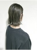 ローグヘアー【TAKA】エアリーミディ黒髪グレーぼかしハイライト