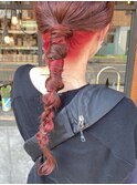 インナーカラー×レッド×簡単アレンジ