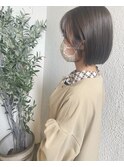切りっぱなし×ブリーチなしグレージュ|グレーベージュ