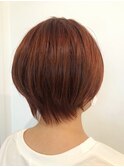 20代30代40代小顔見せブラウンカラー丸みナチュラルショート