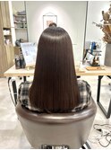 髪質改善ストレート×マロングレージュ