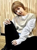 ブゾン(buZon)&nbsp;切りっぱなしボブ×ミルクティーベージュ