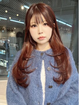 ミョンシル 【myonsil 山田】ワンホンヘア/レイヤーカット/ワインレッド