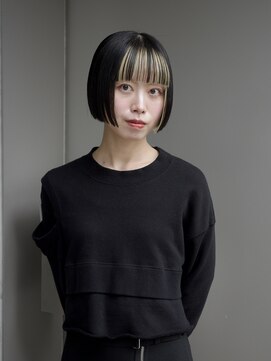 ネロ ヘアサロン ネイビー 渋谷(NERO HAIRSALON NAVY) 【 木田琴美 】ボブ　前髪あり　デザインカラー