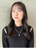 透け感カラー ケアカラー グレージュアッシュ ロングヘア