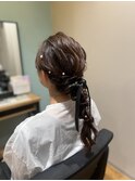 編み下ろしヘアアレンジ