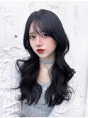 くびれ黒髪ウェーブがオシャレ☆人気の骨格ヘア診断/似合わせ