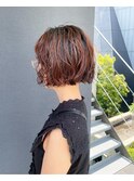 ボブパーマ/黒髪パーマ/切りっぱなしボブ/ショートボブ