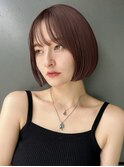 丸みボブ 丸みショートボブ 暖色ブラウン パーソナルカラーs1116