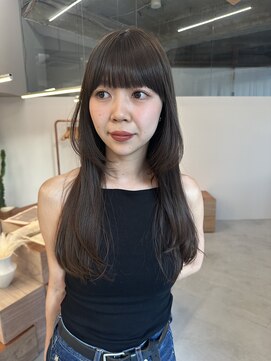 ヒンク 大阪 野田(the hinc) オリーブベージュ×顔まわりレイヤー