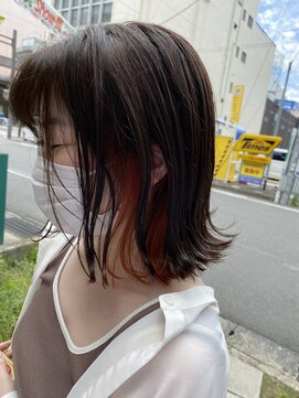 リジョイスヘア エン(REJOICE hair EN) インナーカラー×オレンジ