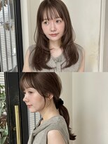 ローネス ギンザ(LONESS ginza)&nbsp;ロングレイヤー/小顔カット/ココアグレージュ/透明感カラー