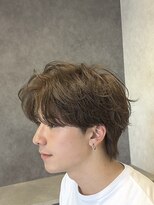 メンズカット リア(Men’s cut riah) メンズセンターパートニュアンスパーマ韓国ヘアフェザーショー