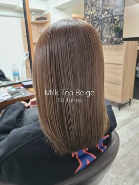 ミルクティーベージュ/ベージュ/ブリーチなしカラー