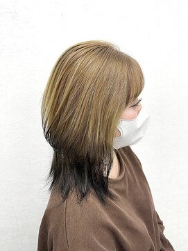 グルグル 下総中山店(GULGUL) ベージュ×ブラックエンドカラー【野村翼】